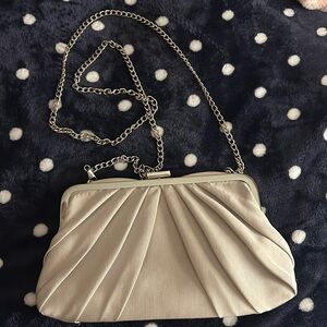 Silver purse with chain